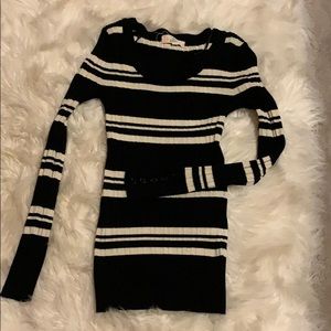 Black and white striped sweater.